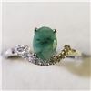 Image 1 : JS130-673 SILVER EMERALD(1CT) RING