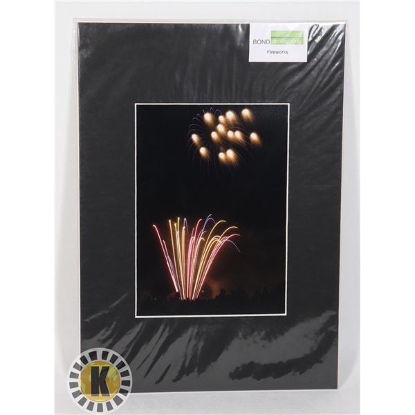 "FIREWORKS" MATTED PHOTOGRAPHY ART PIECE