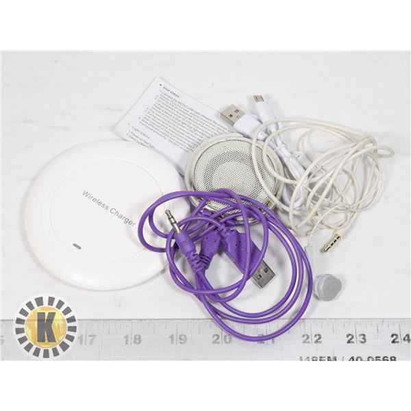 WIRELESS CHARGER AND MINI SPEAKER