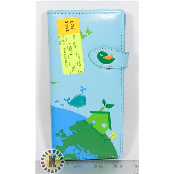 WOMENS SHAG WALLET BLUE EARTH THEME