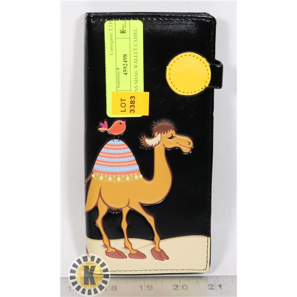 WOMENS SHAG WALLET CAMEL THEME