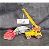 Image 2 : TWO VINTAGE DINKY DIE CAST VEHICLES-DUMPTRUCK & CRANE