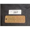 Image 1 : VINTAGE ARISTO 30 BRASS MOTOR OIL TAG