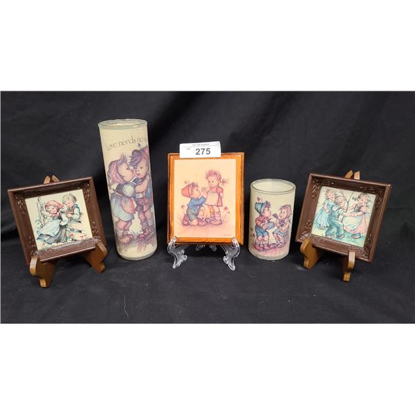 FIVE HUMMEL COLLECTIBLES INCLUDING STANDS