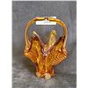 Image 2 : SMALL VINTAGE AMBER ART GLASS BASKET