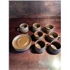 Image 1 : "Urban Wear" Brown Cups and Saucers, Cream and Sugar Dishes