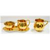 Image 1 : GOLD CREAMER, SUGAR & TRAY BY CROWN DEVA