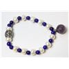 Image 1 : #299-AMETHYST,FRESH WATER PEARL BRACELET 7.5"