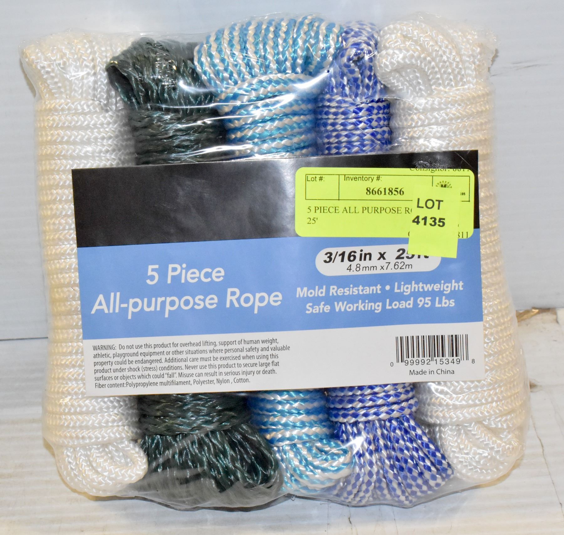 All Ropes 5 PIECE ALL PURPOSE ROPE 3/16