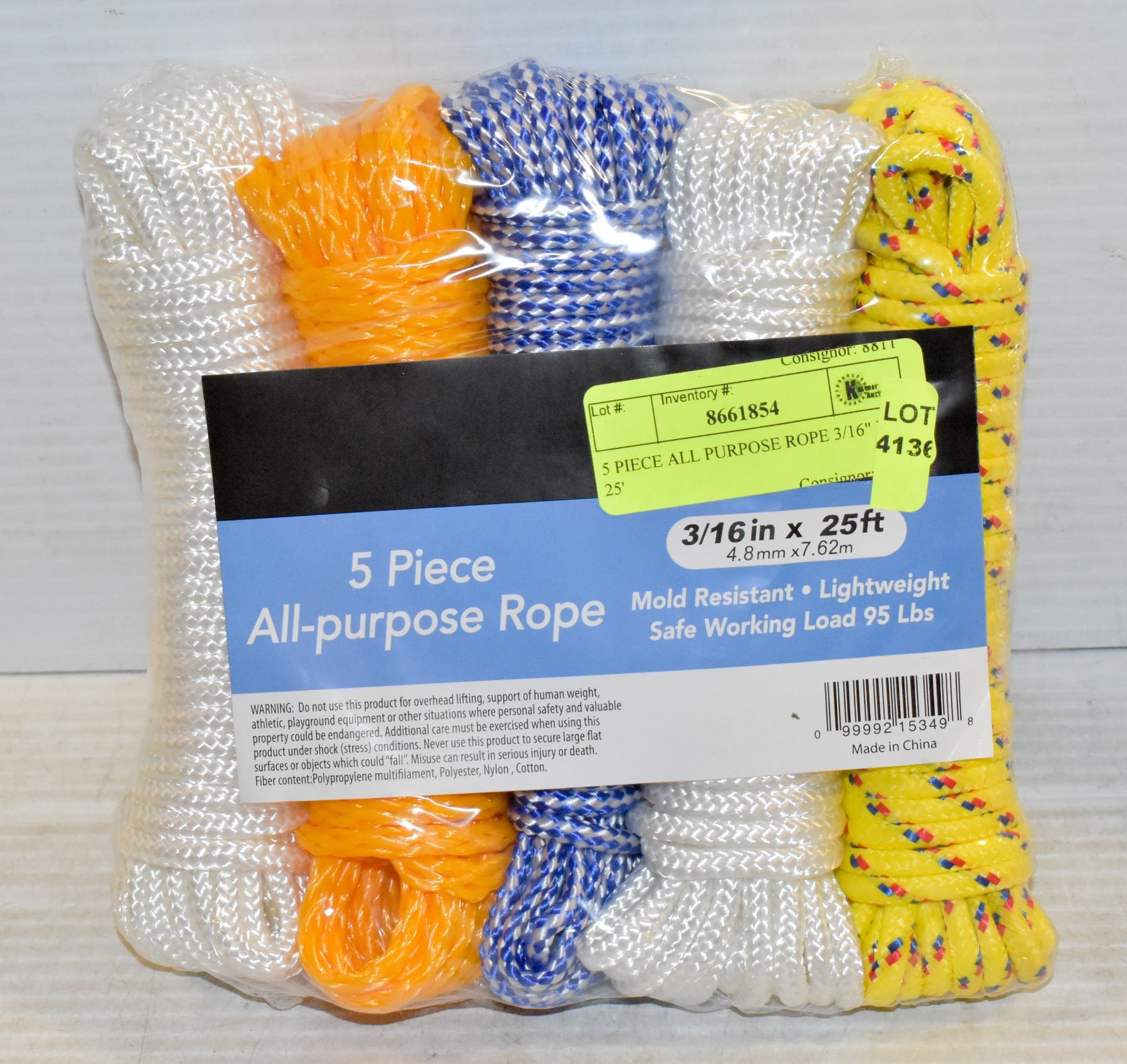 All Ropes 5 PIECE ALL PURPOSE ROPE 3/16