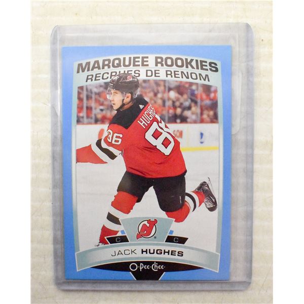 2019-20 OPC JACK HUGHES MARQUEE ROOKIES BLUE