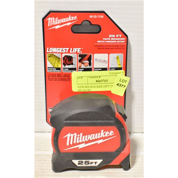 NEW MILWAUKEE 25FT TAPE MEASURE.