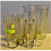 ASSORTMENT OF 7 GLASS VASES- VARIOUS SIZES