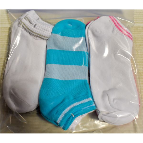 9 PK LADIES ANKLE SOCKS