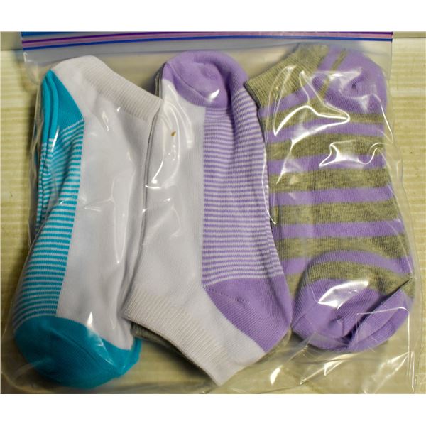 9 PK LADIES ANKLE SOCKS