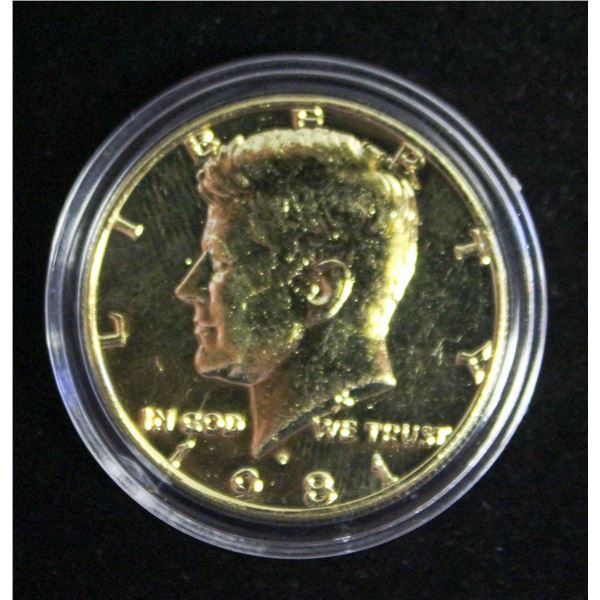 GOLD PLATED US HALF DOLLAR 1981