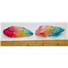 Image 1 : 3)  LOT OF 2 TITANIUM QUARTZ CRYSTAL HEALING STONE