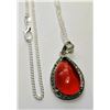 Image 1 : 28)  PEAR SHAPED RED TITANIUM CRYSTAL WRAPPED