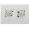 Image 1 : 21)  SET OF WHITE OVAL LAB CREATED FIRE OPAL STUD