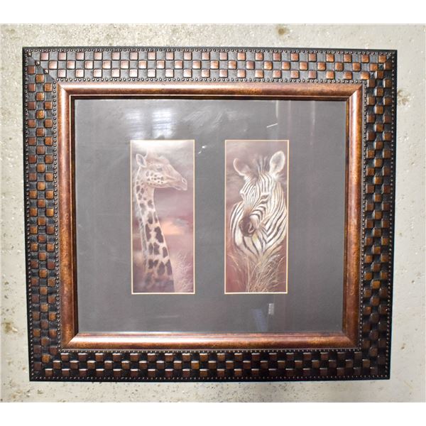 22 X 19.5 AFRICAN ANIMALS PICTURE DARK BROWN