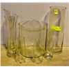 Image 1 : ASSORTMENT OF 7 GLASS VASES- VARIOUS SIZES