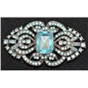 Image 1 : OVAL ESTATE BROOCH WITH AQUAMARINE STONES