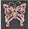 LARGE MULTI COLORED BUTTERFLY BROOCH