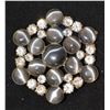Image 1 : VINTAGE BROOCH: POLISHED HAWKSEYE STONES