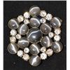 VINTAGE BROOCH: POLISHED HAWKSEYE STONES