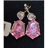 Image 1 : STERLING SILVER EARRINGS PINK CRYSTAL