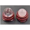 Image 1 : #196-NATURAL PINK ROSE &CLEAR QUARTZ SPHERE BALL