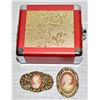 Image 1 : CAMEO BROOCH AND SCARF CLIP WITH JEWLRY BOX
