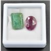 Image 1 : #250-RED RUBY & EMERALD GEMSTONE 22.95CT