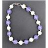 Image 1 : #152- FRESH WATER PEARL& PURPLE JADE BRACELET