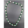 Image 1 : #130- FRESH WATER PEARL& GREEN EMERALD NECKLACE