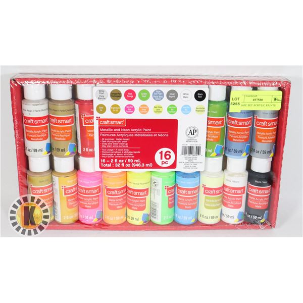 NEW 16PC SET ACRYLIC PAINTS