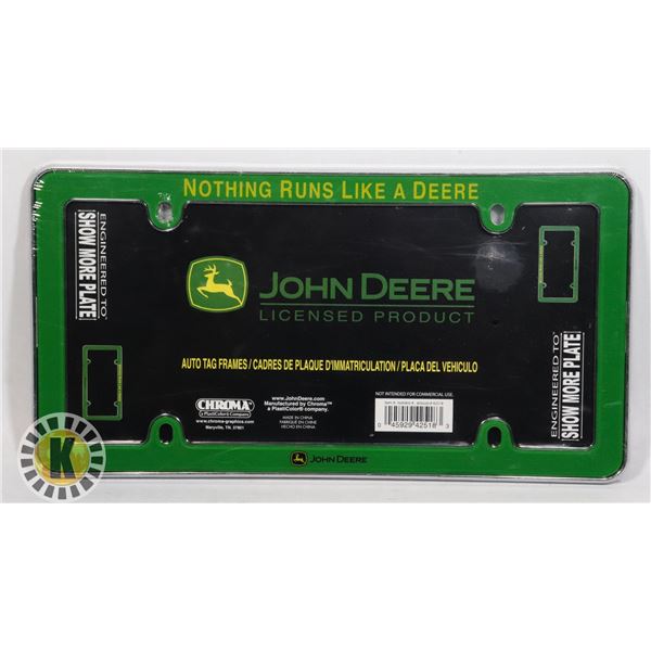 NEW JOHN DEERE LICENSE PLATE FRAME