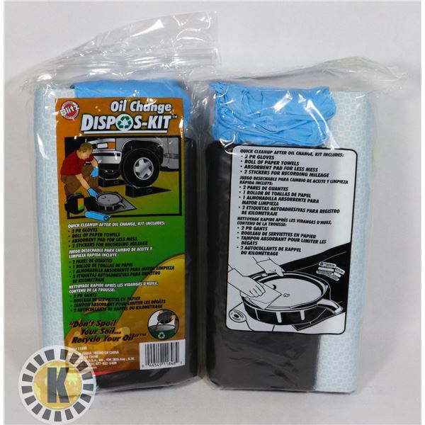 2 NEW OIL CHANGE CLEAN UP KITS