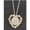 Image 1 : 18 INCH CHAIN WITH 1955 6 PENCE ROSE HEART