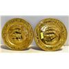 Image 1 : 2 X VINTAGE BRASS EMBROSSED DECORATIVE