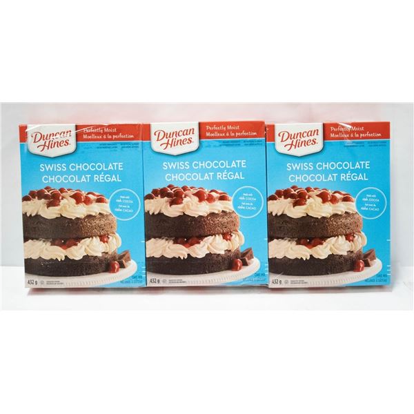 3PK DUNCAN HINES SWISS CHOCOLATE CAKE MIX 432 G