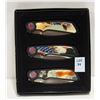 Image 1 : SET OF 3 MAXAM STAINLESS EAGLE POCKET KNIFES