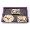 Image 1 : BOX WITH 3 BELT BUCKLES INCL. VINTAGE 1983