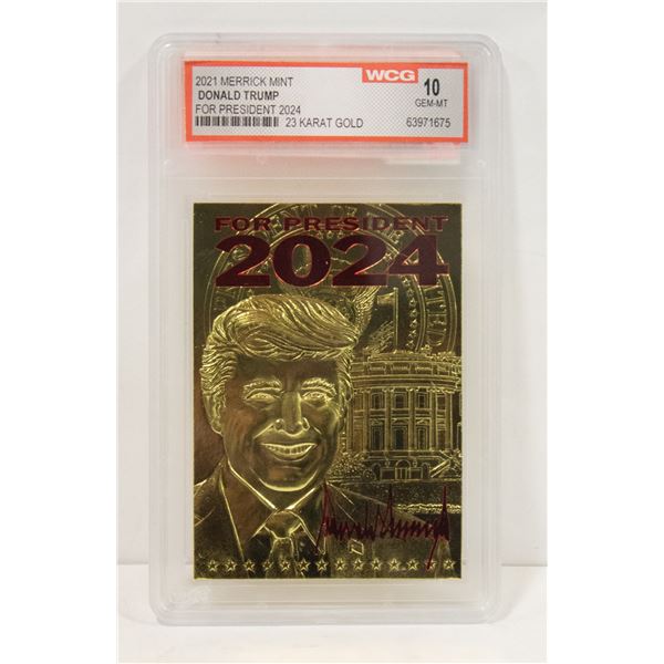 23 KARAT GOLD FOIL TRUMP FOR PRESIDENT 2024 CARD