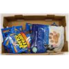 LOT OF ASSORTED DOG FOOD, TREATS & DENTAL STICKS