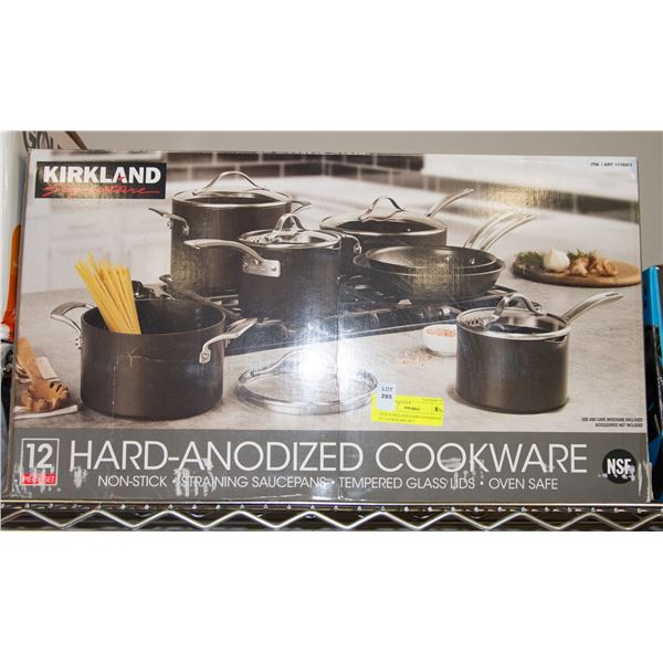 NEW KIRKLAND HARD-ANODIZED 12 PC COOKWARE SET