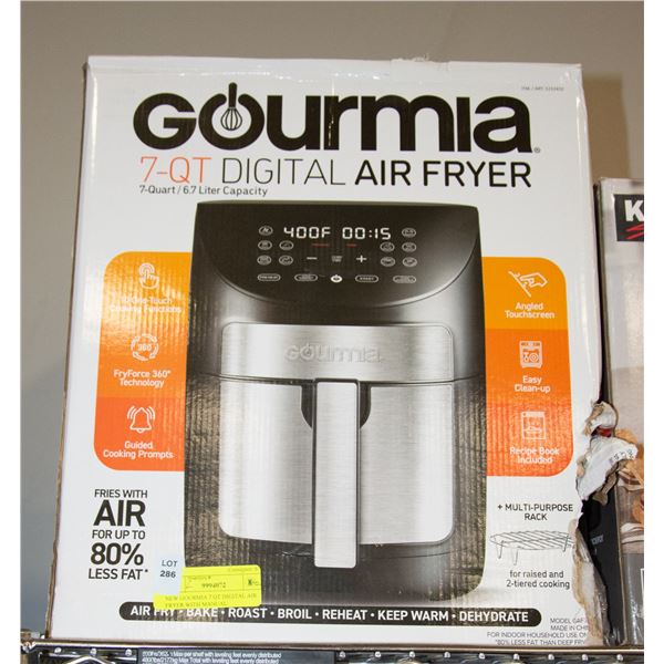 NEW GOURMIA 7 QT DIGITAL AIR FRYER WITH MANUAL