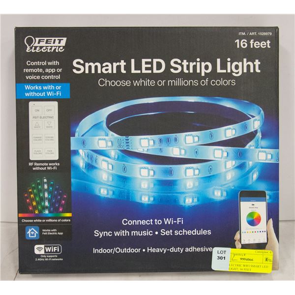 FEIT ELECTRIC WIFI SMART LED STRIP LIGHT, 16 FEET