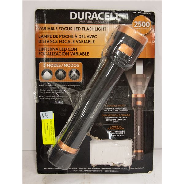 LARGE DURACELL VARIABLE FOCUS LED FLASHLIGHT