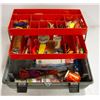 Image 1 : LARGE 2 LEVEL FISHING TACKLE BOX FULL OF TACKLE